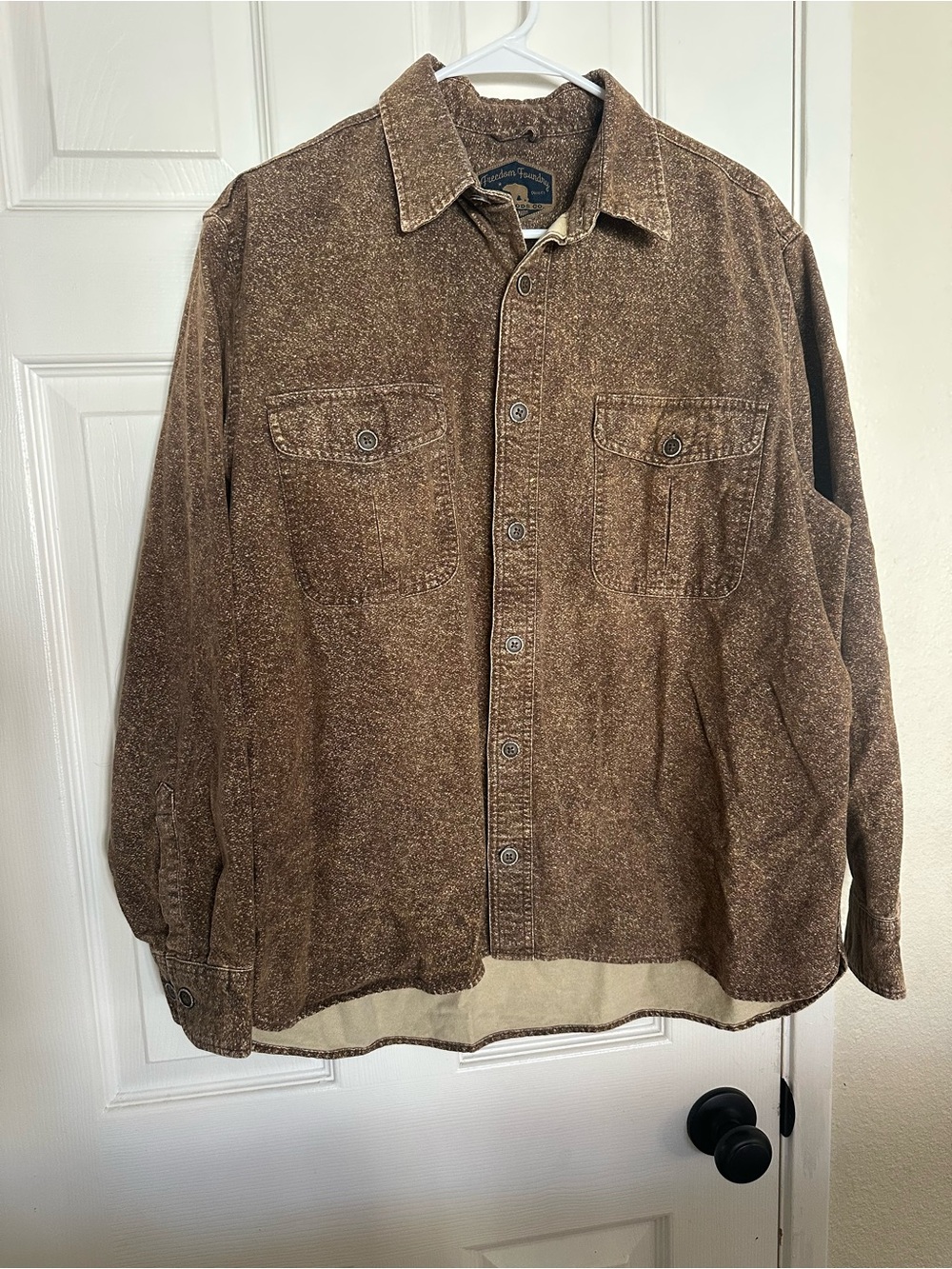 Freedom Foundry Men’s Brown Button-Front Casual Shirt Jacket